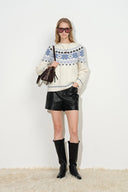 Linnet Fair Isle Sweater in Alpaca Blend Cable Knit