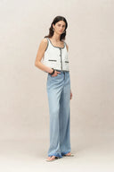 Jean Pantalon Large Echo en Denim Tencel Acétate