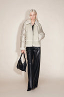 Soren Kunst-Sherpa-Daunenjacke aus Kunstlammfell und ultraleichtem Nylon