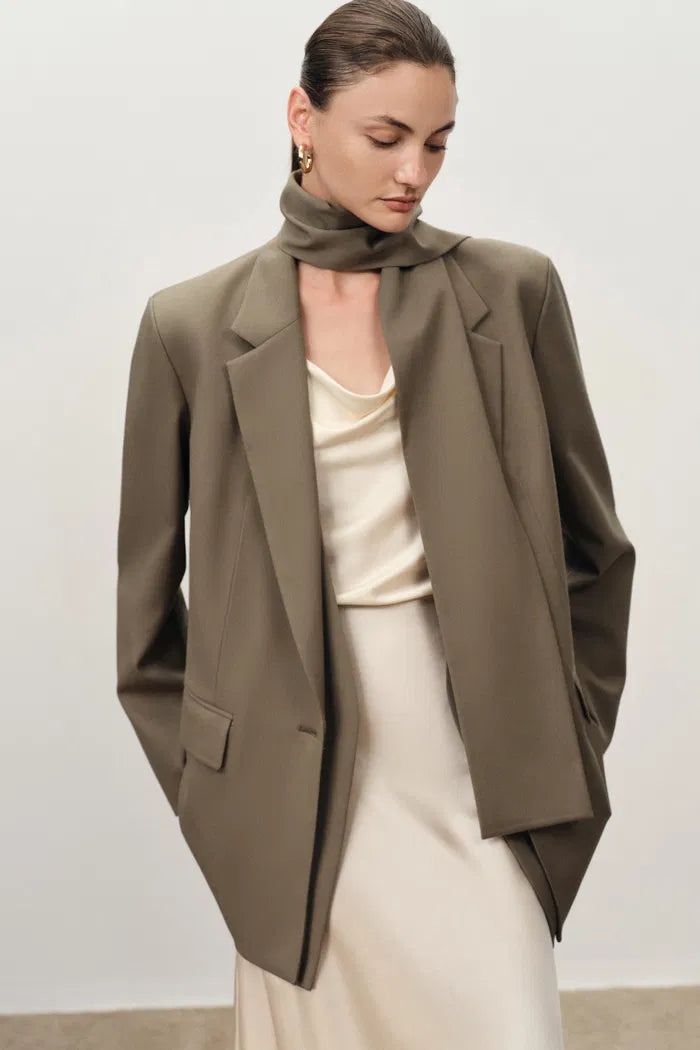 Blair Layered Look Two Piece Blazer in Fine Wool Suiting