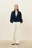 Xaviera Relaxed Shawl Collar Cardigan in 100% Wool