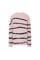Maglione a Righe Rosa Alannah in Maglia Bouclé di Alpaca