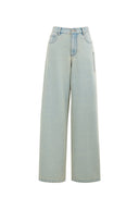 Jean Délavé Légèrement Usé Wasteland en Denim Coton