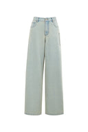 Wasteland Lightweight Distressed Washed Jeans in Cotton Denim