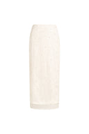 Grace Beaded Sequin Layered Skirt in Cotton Blend