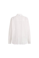 Camicia con colletto a punta e ricamo a intaglio Eliana in cotone