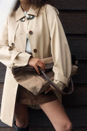 Yori Wrinkle Resistant Midi Trench Coat in Lightweight Cotton