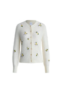 Sabina Jacquard Knit Cardigan in Alpaca-Merino Blend Knit