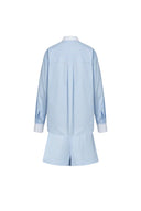 Completo Giada Blusa e Shorts a Righe in Misto Cotone