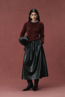 Violet Crystal Embellished Collar Sweater in Alpaca Blend