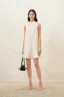 Abito con sciarpa Aria in satin twill