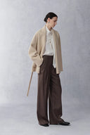 Buka Mantel im Bademantel-Stil aus Woll-Kamelhaar-Mischung