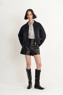 Pike Vintage Wash Boxy Cut Jacket in Cotton Denim
