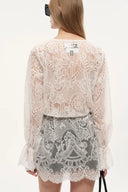 Ethereal Lace Tie-Front Overlay Dress in Custom Lace