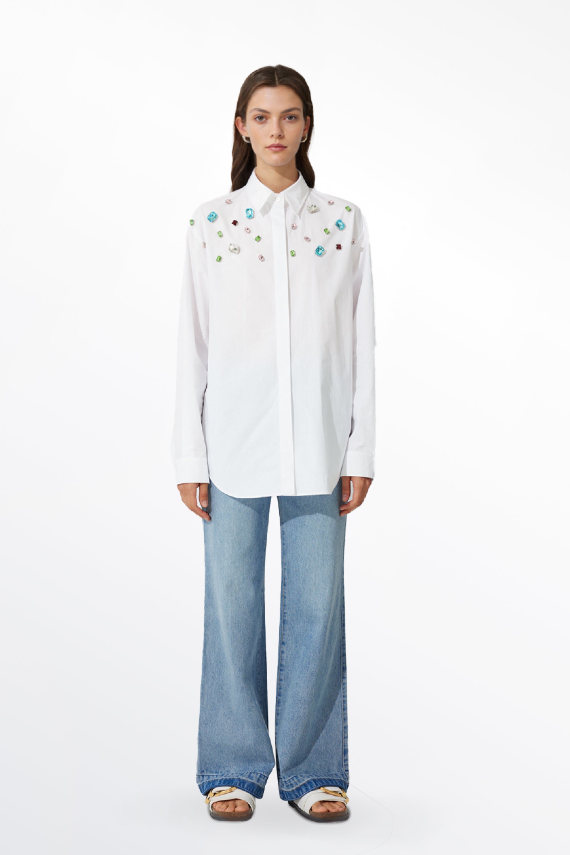 Gemma Bejeweled Shirt in Cotton