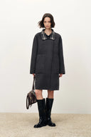 Telos Plaid Reversible Midi Coat in Wool Blend