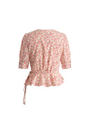 Irisa Blumenrosa Bluse aus mattem Maulbeerseiden-Crêpe