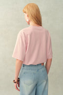 Camiseta con parche bordado de corazón Tina en algodón jersey premium