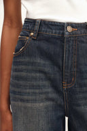 Paz Contrast Folded Cuff Washed Cuffed Jeans