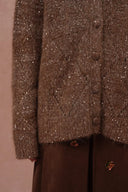 Lila Pailletten Vest in Alpaca Pailletten Garen