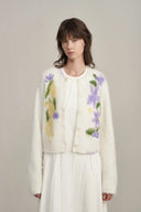 Cymbidium Hand Embroidered Flora Cardigan in Alpaca Blend Knit