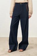 Jeans Liberty bicolor con bolsillos con cremallera en denim de algodón