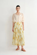 Emery Samt Maxi-Rock aus Burnout-Seiden-Georgette