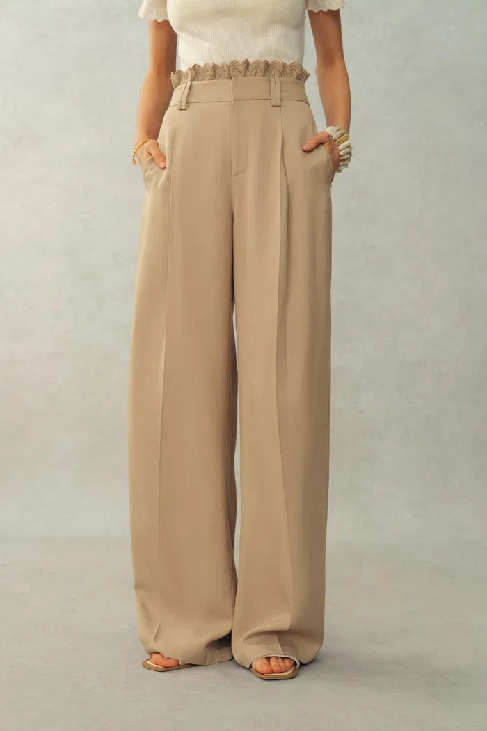 Clemence Lace Waist Pants in Premium Acetate