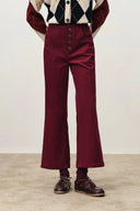 Pantalon court évasé Louis en velours côtelé de coton