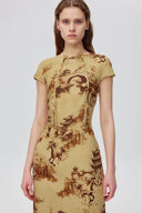 Vestido qipao estampado oriental Tansya en mezcla de viscosa