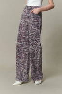 Skyler Leopard Print Straight-Leg Jeans in Cotton Denim