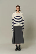 Pull rayé Kirsten en bouclé mélangé laine