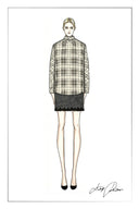 Raven Plaid Mock Neck Tie Back Shirt