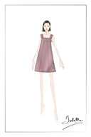Katia 3D Handcrafted Flower Strap Dress in Silk-Wool Satin