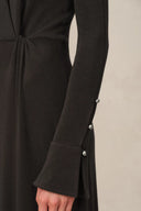 Ruby Knotted Dress in Wool-Thermolite