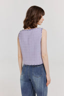 Gilet à bord contrasté Hailey en tweed chevrons