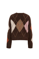 Faye Argyle Sweater in Baby Alpaca Blend Knit