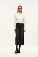 Tessera Pleated Crop Shirt in Cotton