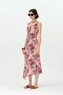 Doris Floral Slip Dress in 22MM Mulberry Silk