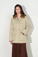 Clara Drawstring Waist Field Jacket in 100% Cotton