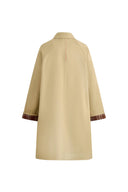 Trench Midi con Polsini a Quadri Nereo in Cotone Leggero