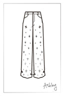 Hestia Hand Beaded Star Embellishment Jeans in Lyocell Denim