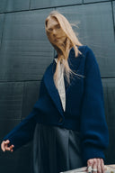 Xaviera Relaxed Shawl Collar Cardigan in 100% Wool