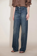 Jennifer Forward Seams Barrel Leg Jeans in Cotton Denim
