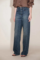 Jennifer Forward Seams Barrel Leg Jeans in Cotton Denim