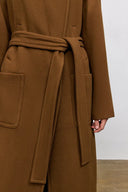 Rond Detachable Belt Coat in Wool Twill