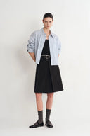 Camisa a rayas con cuello afilado Cynthia en algodón premium