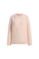 Pull transparent Camille Floral en mélange laine mohair tricoté