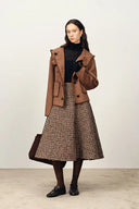 Carina Bestickter Kapuzen-Kurzmantel aus Merino-Alpaka-Twill