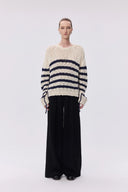Pull rayé Kirsten en bouclé mélangé laine